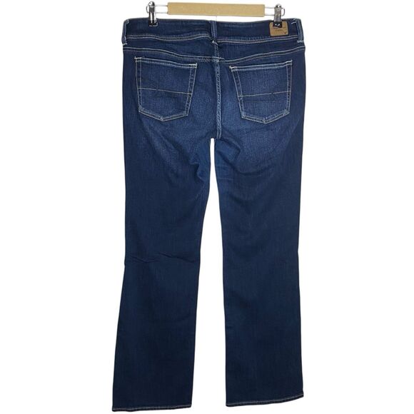 American Eagle Jeans Womens 14 Long Bootcut Slim Boot Denim Stretch Dark Wash - Picture 2 of 13